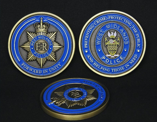 Three West Midlands Police Challenge Coins