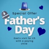 Graphic reading Special Offer, Father's Day, Dads visit for £ with a paying child