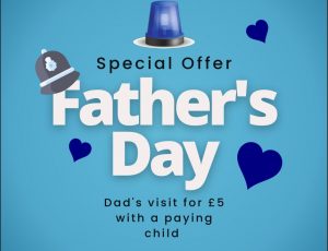 Graphic reading Special Offer, Father's Day, Dads visit for £ with a paying child