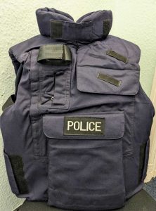 police body armour in dark blue 
