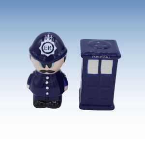 Police Man and Police Box Salt and Pepper shaker