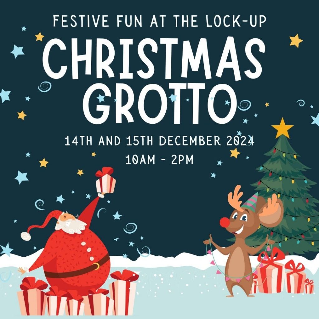 an illlustration of father christmas and lock up mouse with antlers and red nose