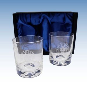 Pair of Crystal Whisky Glasses