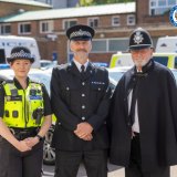 three officers from coventry in their respective uniforms