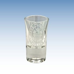 Shot glass conical WMP Crest